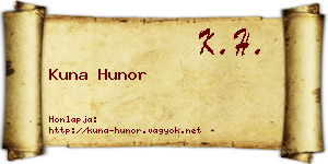 Kuna Hunor névjegykártya